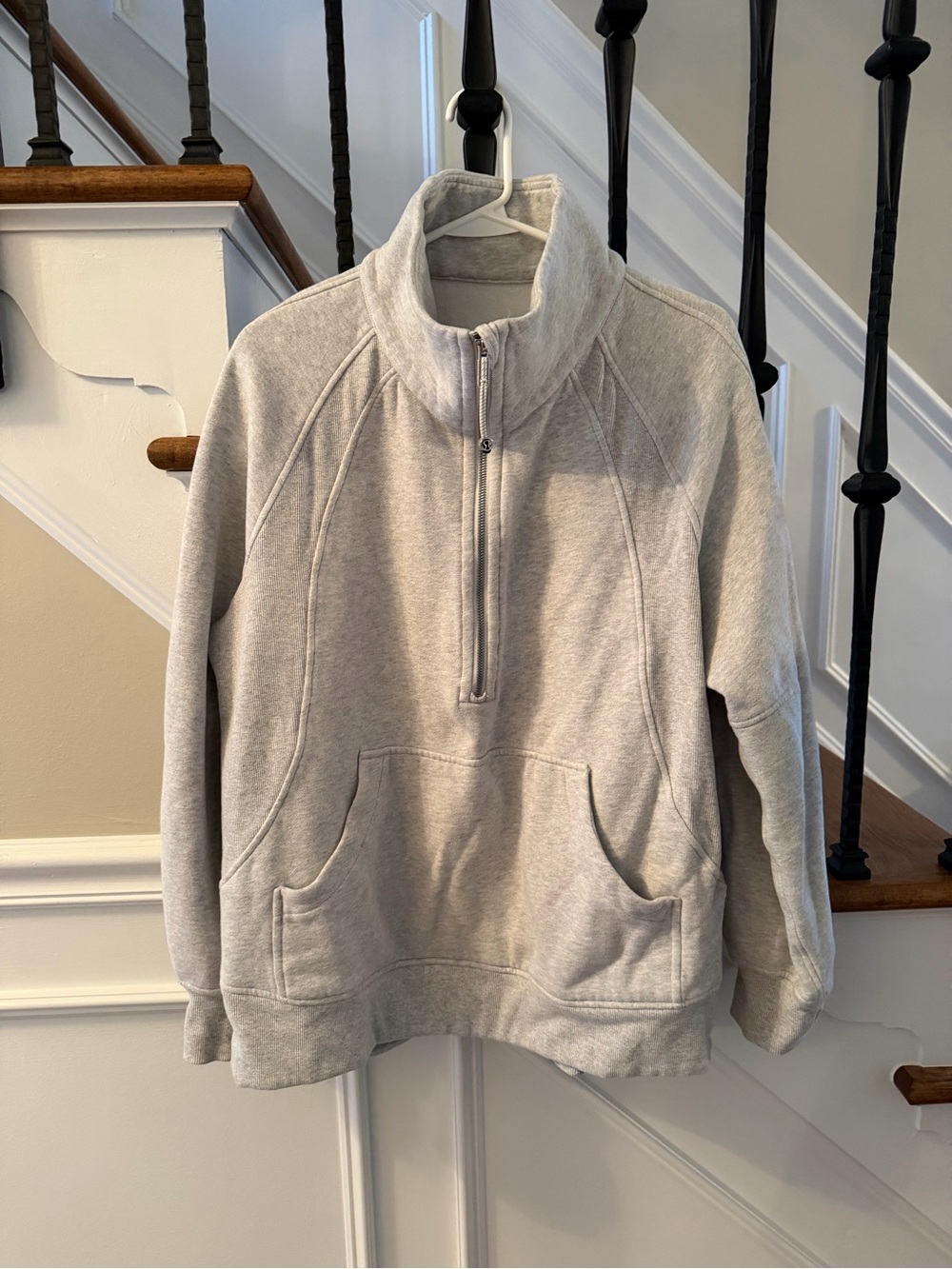 lululemon athletica Light Gray Quarter-Zip Pullover Hoodie